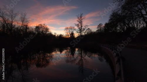 A beautiful golden hour sunset in nature