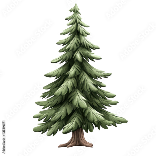 Lush Evergreen Pine Tree Illustration