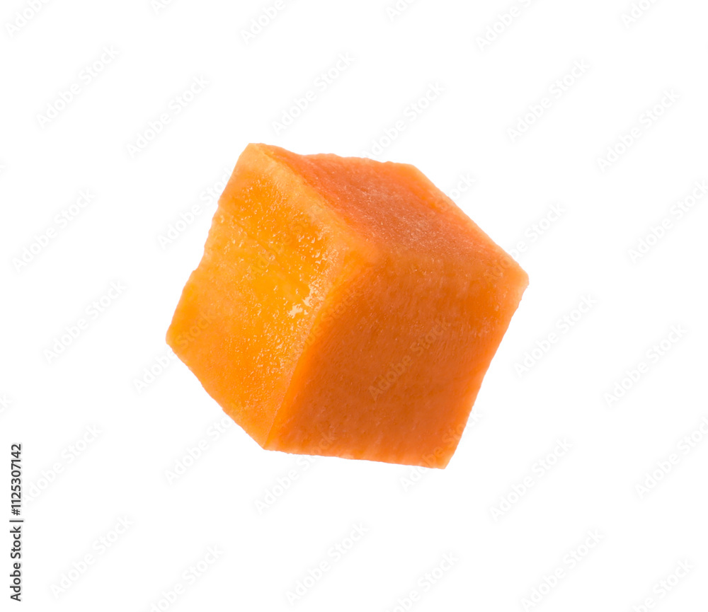 Piece of fresh ripe carrot isolated on white