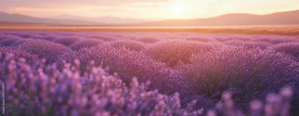 Obraz premium vast lavender field stretching into the horizon