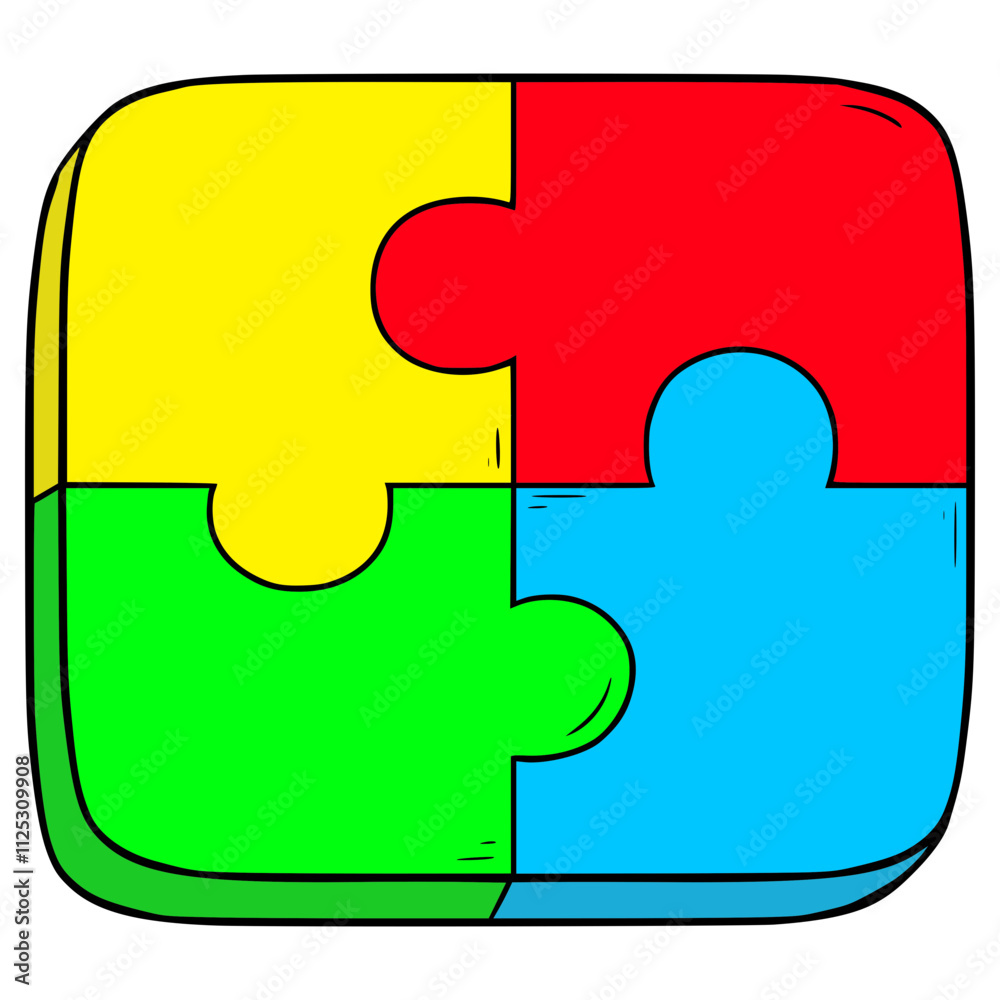 jigsaw puzzle illustration hand drawn isolated vector jigsaw puzzle illustration hand drawn isolated vector