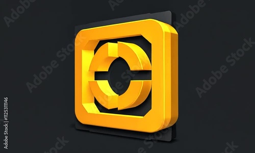 Sleek square logo animation on black canvas