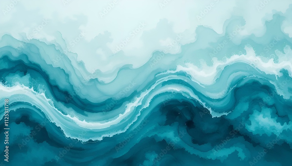 Stylish abstract ocean wave pattern in shades of blue for decorative background Stylish abstract ocean wave pattern in shades of blue for decorative background