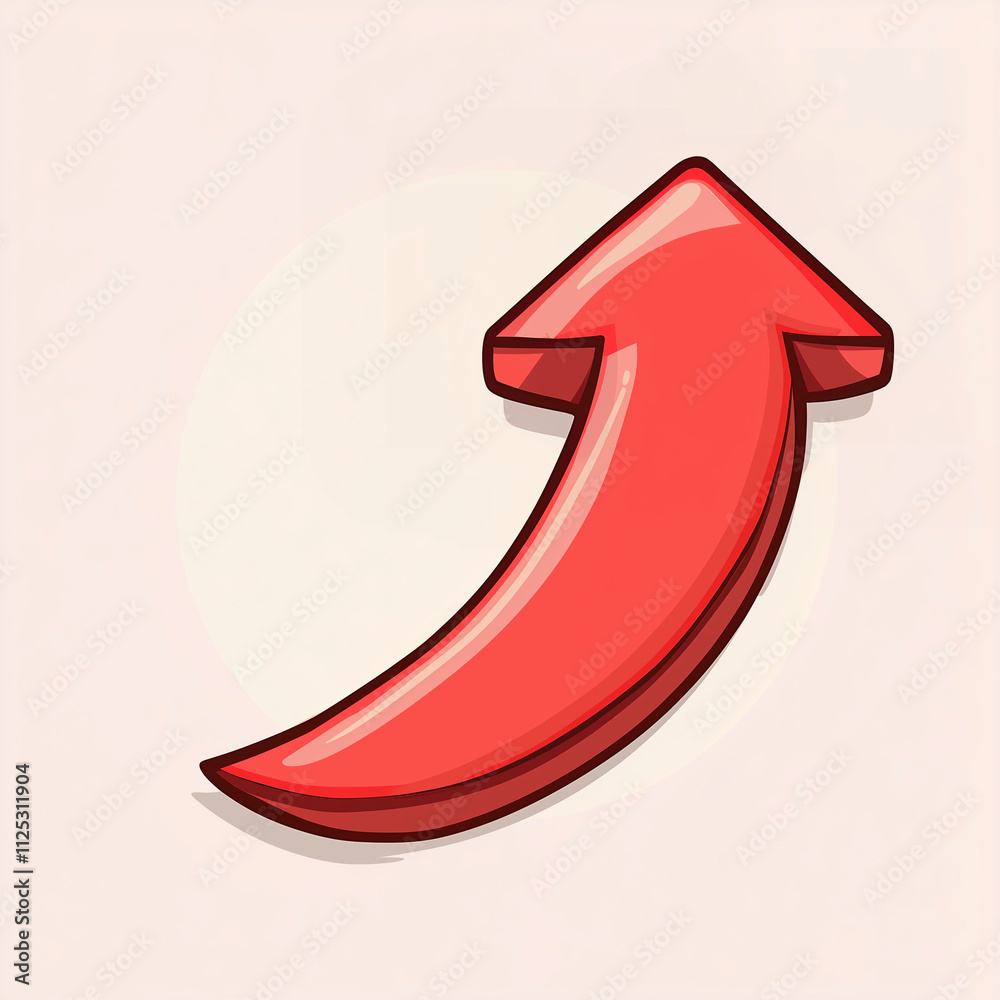 Red arrow pointing up on a white background. Red arrow pointing up on a white background.