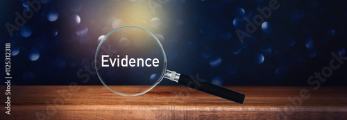 Cuadro en lienzo magnifying glass with evidence text