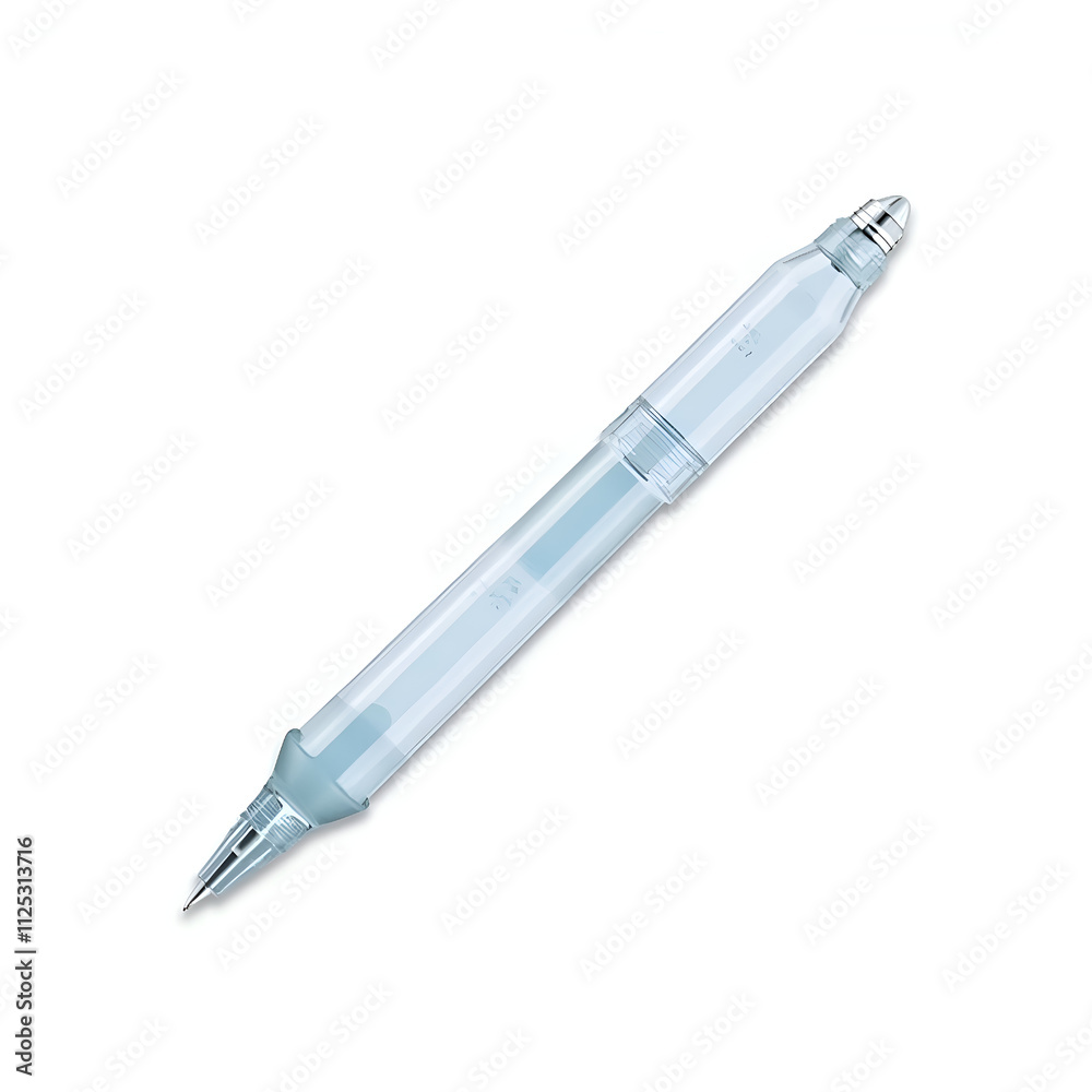 Clear gel pen with water inspired design for smooth writing experience, photography of product concept. Clear gel pen with water inspired design for smooth writing experience, photography of product concept.