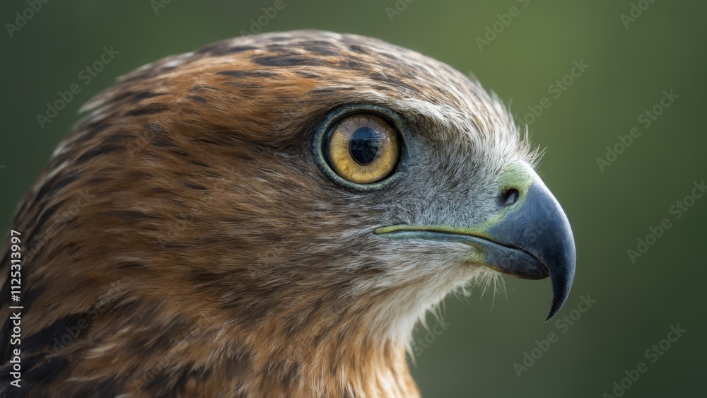 A close up of a bird of prey with a green background A close up of a bird of prey with a green background