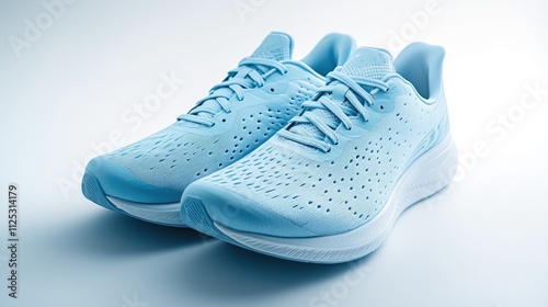 Light Blue Running Shoes on a White Background