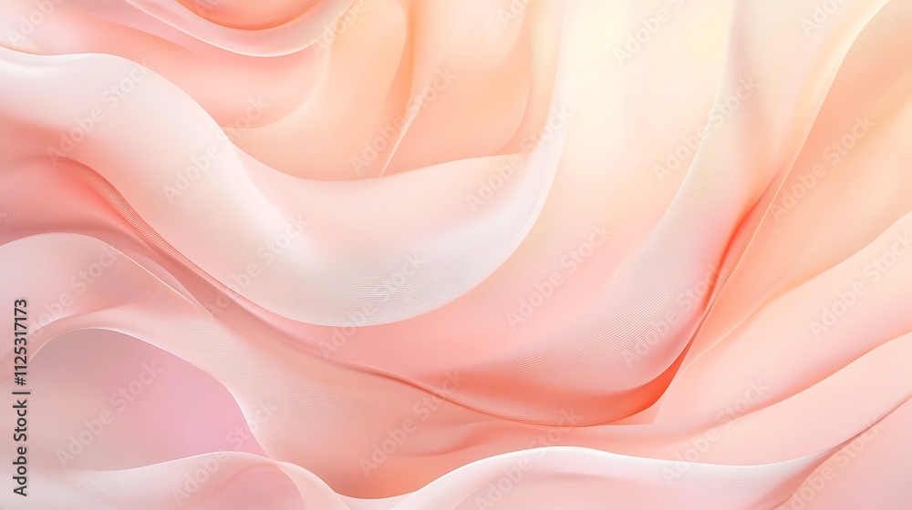 Fototapeta premium Abstract Peach Colored Fabric Waves Flowing Gently