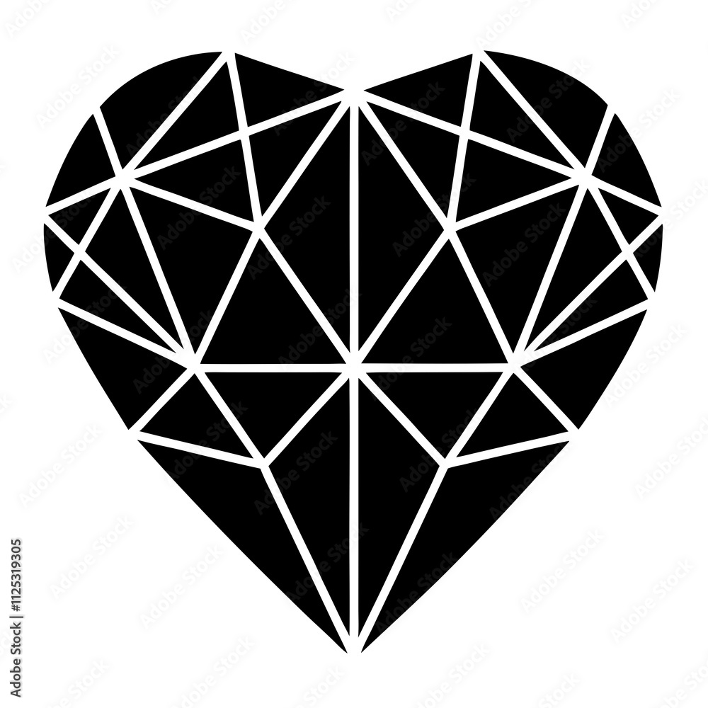 Geometric Heart Design: Modern Lines and Angles with Sans-Serif Font Geometric Heart Design: Modern Lines and Angles with Sans-Serif Font