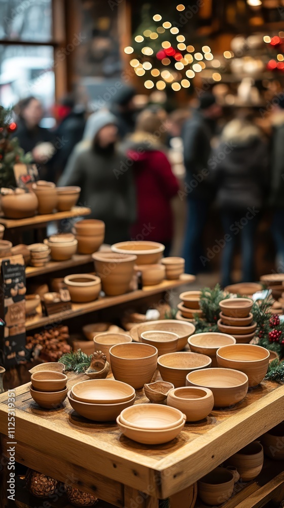 Pottery display in a shop. Pottery display in a shop.