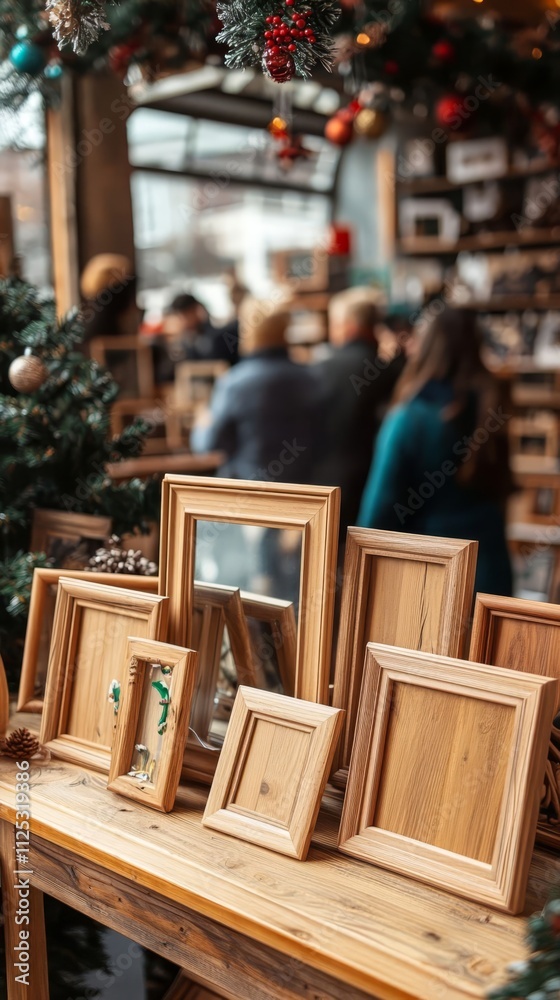 Fototapeta premium Festive wooden frames display.
