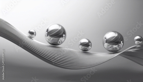 Abstrakcyjne, nowoczesne tło lub tapeta, srebrny wzór w kule, projekt www © anettastar