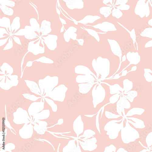 Seamless abstract floral pattern. Vector Illustration.