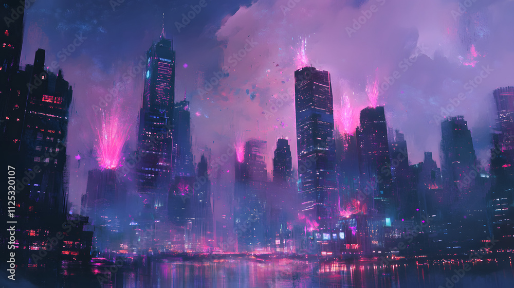 Fototapeta premium purple city