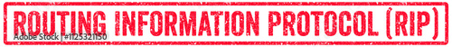 Routing Information Protocol (RIP) Stamp Transparent Seal, Red Grunge Routing Information Protocol (RIP) Word Rubber Stamp Seal