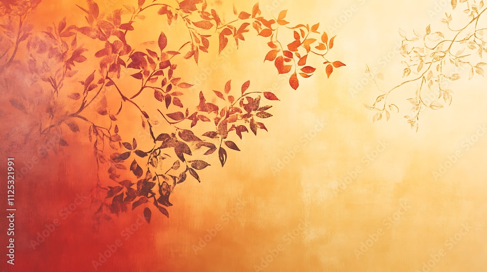 Abstract Autumnal Branches With Leaves Design Abstract Autumnal Branches With Leaves Design