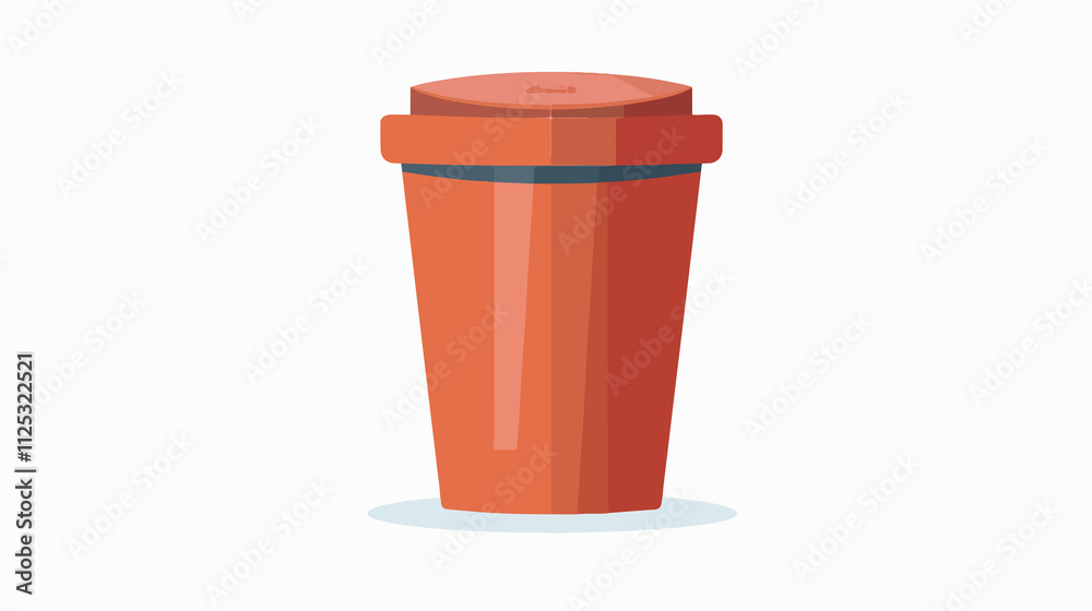 Flat Design Trash Can Icon Vector for Isolated Illustration Flat Design Trash Can Icon Vector for Isolated Illustration