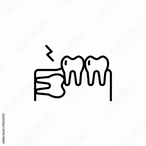 croocked teeth icon sign vector