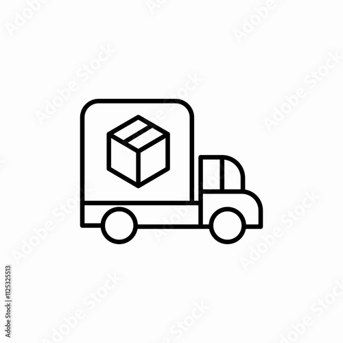 delivery truck lorry icon sign vector