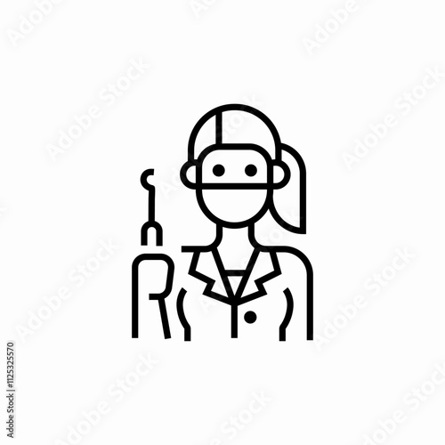 dentist female icon sign vector