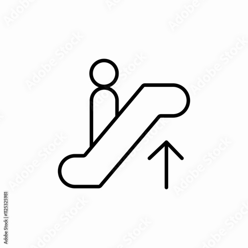 escalator stairs icon sign vector