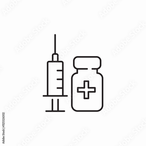 injection medicines icon sign vector