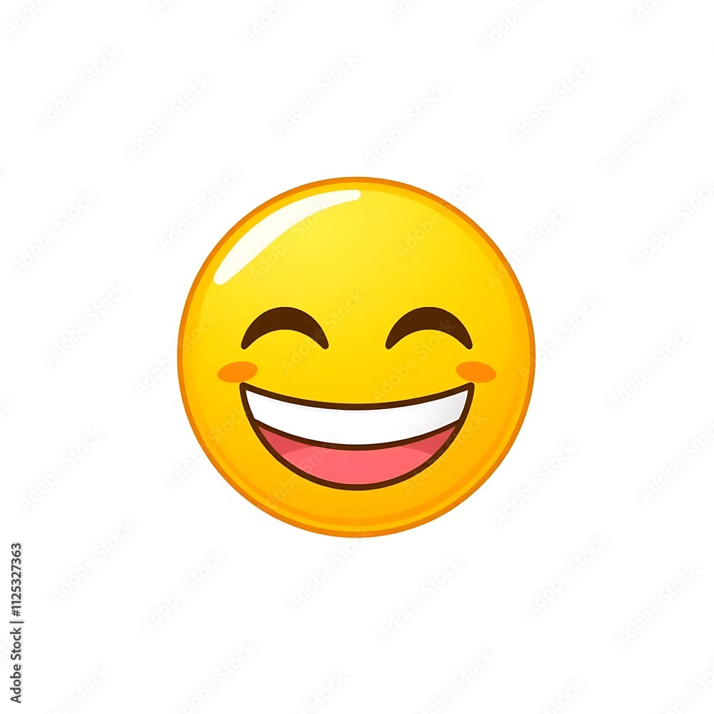 emoji smile with blushing cheeks in isolated white emoji smile with blushing cheeks in isolated white