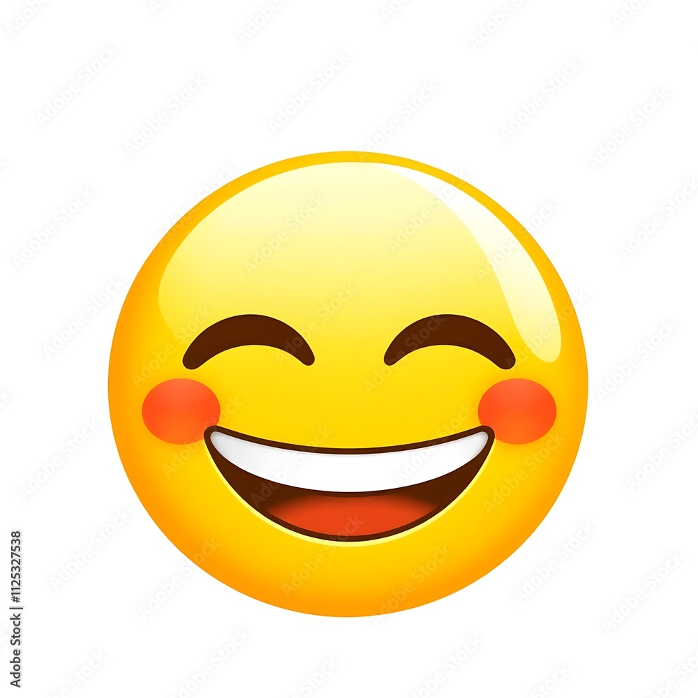 emoji smile with blushing cheeks in isolated white emoji smile with blushing cheeks in isolated white