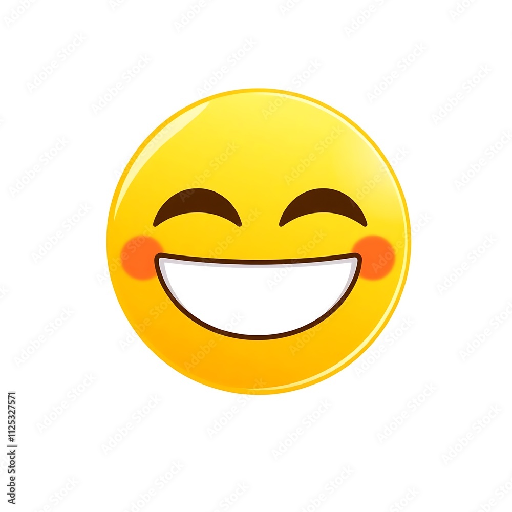 emoji smile with blushing cheeks in isolated white emoji smile with blushing cheeks in isolated white