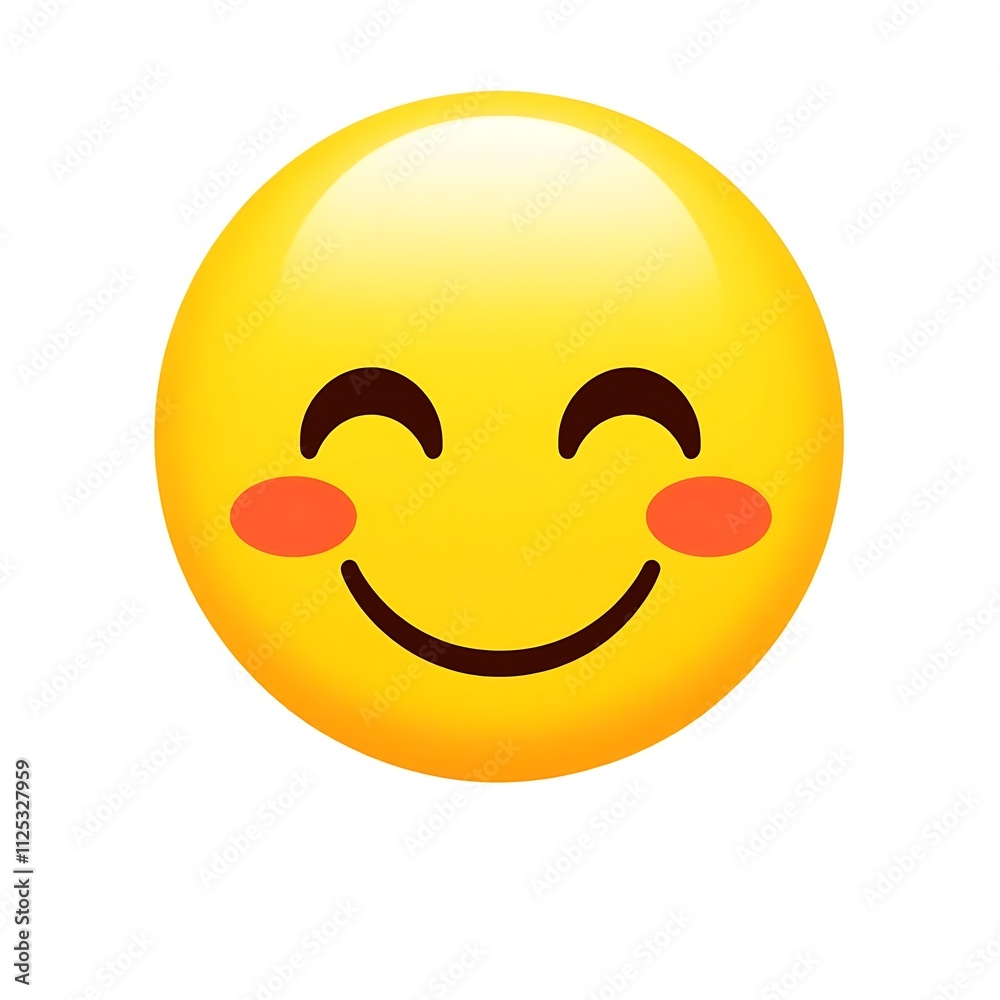 emoji smile with blushing cheeks in isolated white emoji smile with blushing cheeks in isolated white