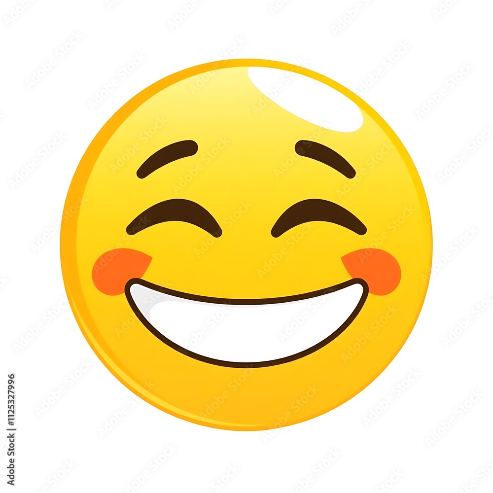 emoji smile with blushing cheeks in isolated white emoji smile with blushing cheeks in isolated white