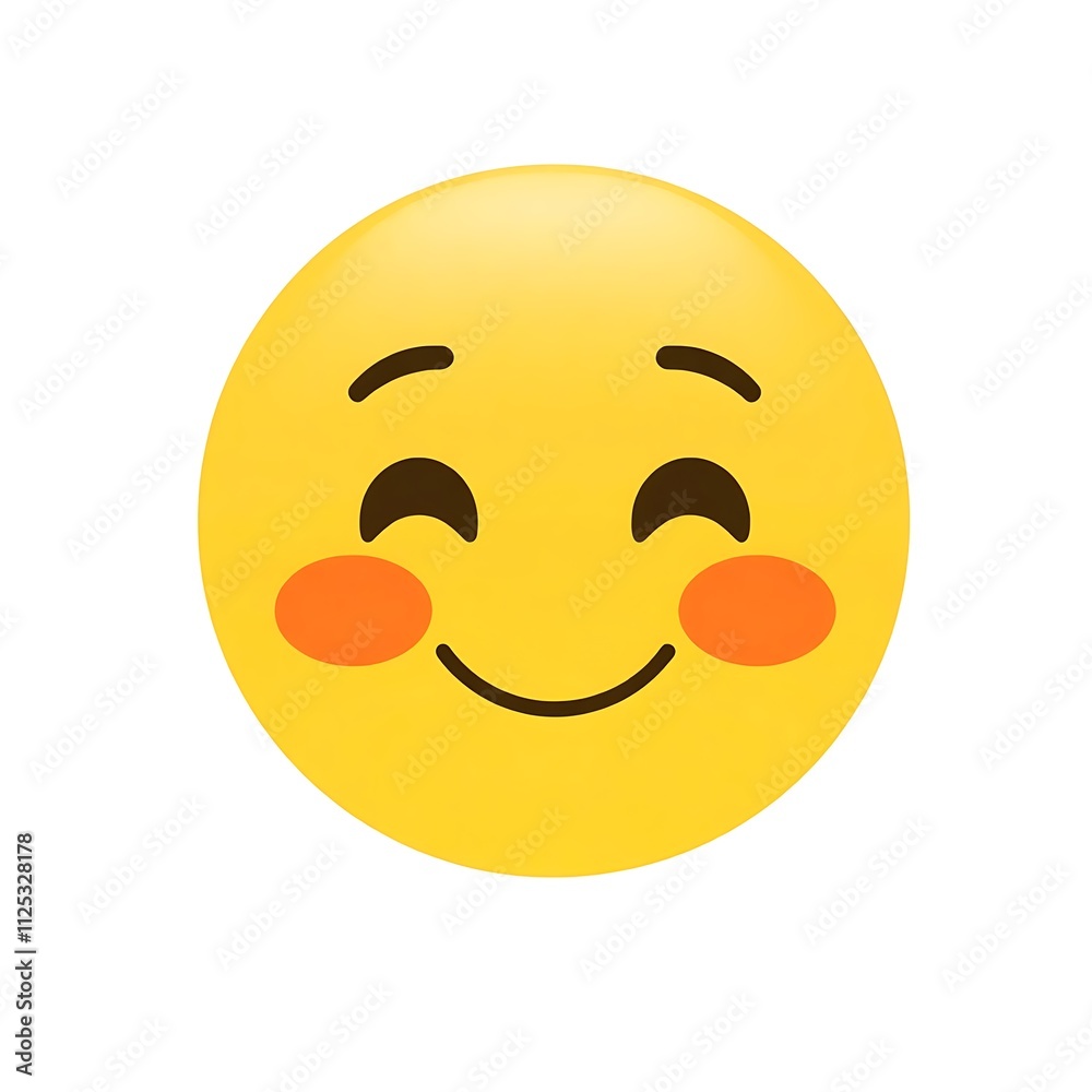 Fototapeta premium emoji smile with blushing cheeks in isolated white