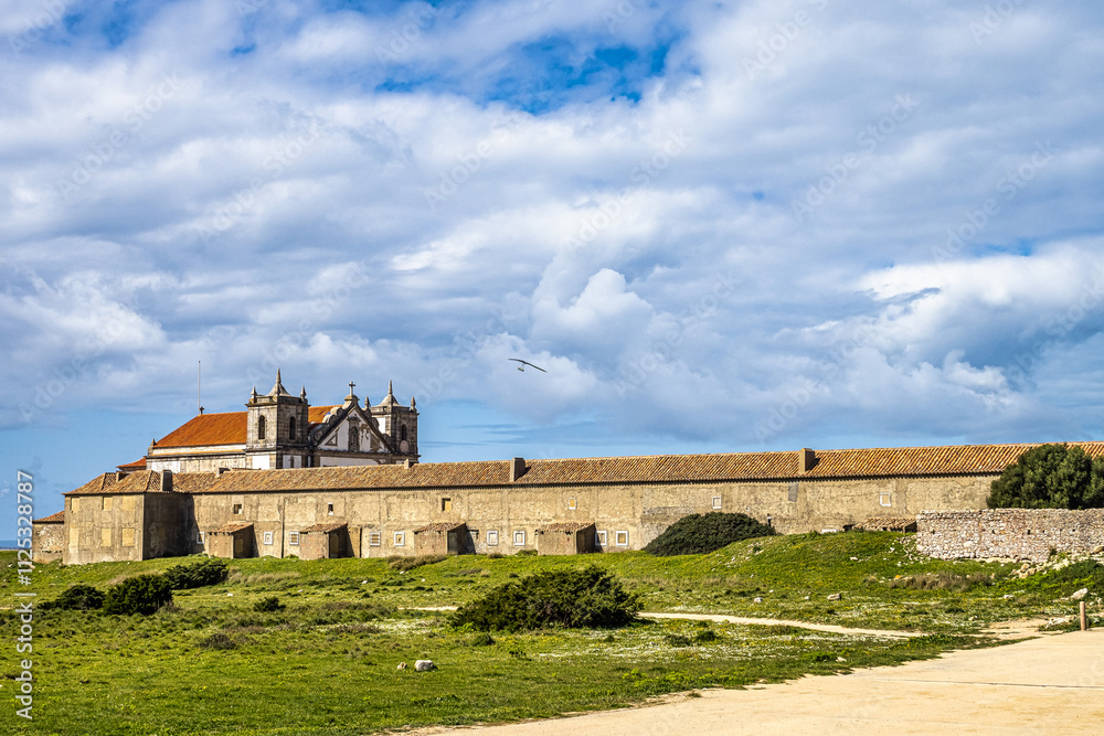Santuario de Nossa Senhora do Cabo Espichel, located to the west of Sesimbra, Portugal Santuario de Nossa Senhora do Cabo Espichel, located to the west of Sesimbra, Portugal