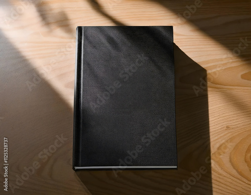 hard cover book mockup with light and shadow photo