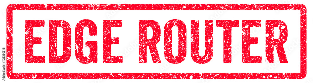 Edge Router Stamp Transparent Seal, Red Grunge Edge Router Word Rubber Stamp Seal