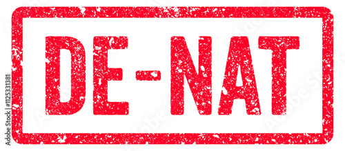 Obraz na plátně De-NAT Stamp Transparent Seal, Red Grunge De-NAT Word Rubber Stamp Seal