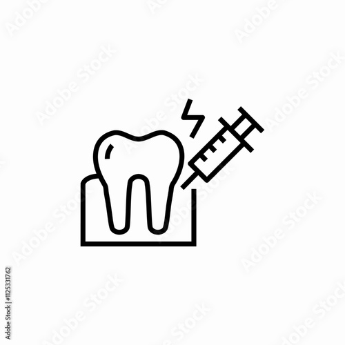 gum injection tooth icon sign vector