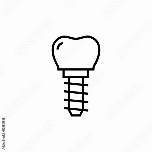 implant tooth icon sign vector