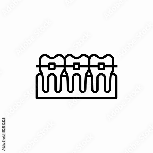 teeth braces icon sign vector