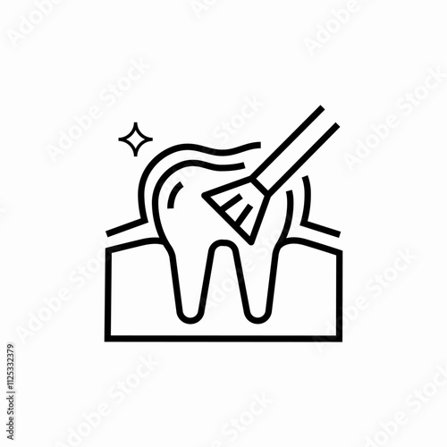 tooth cleaning icon sign vector