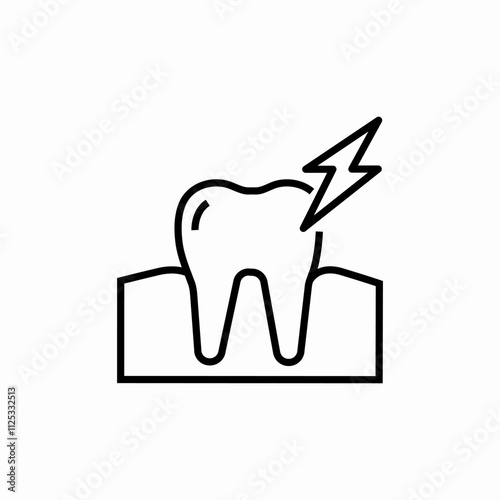 tooth pain icon sign vector