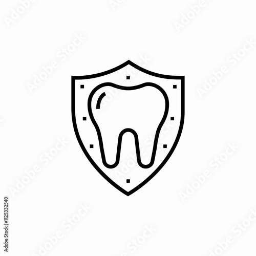 tooth shield protection icon sign vector