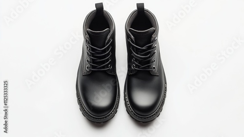 Pair of Black Leather Boots with Laces