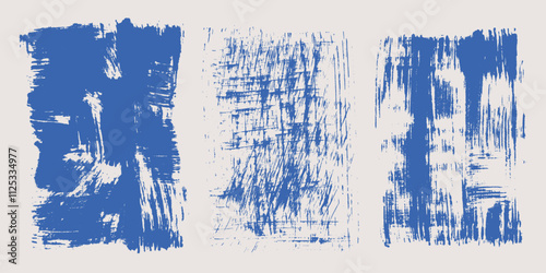 Grainy rough bold brush strokes, curves, spots with hand drawn texture. Distress damaged vintage template. Retro grunge background for posters, backdrop. Old wall design.