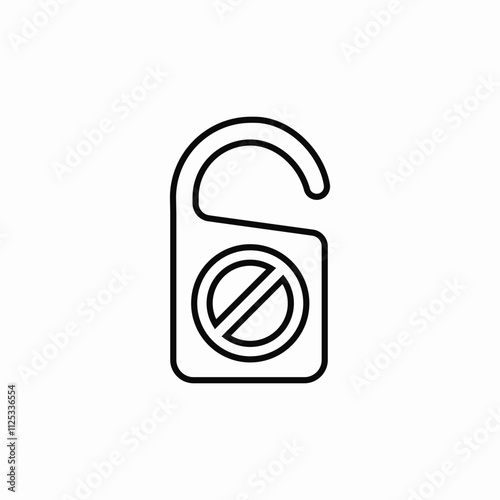 door handle do not disturb icon sign vector