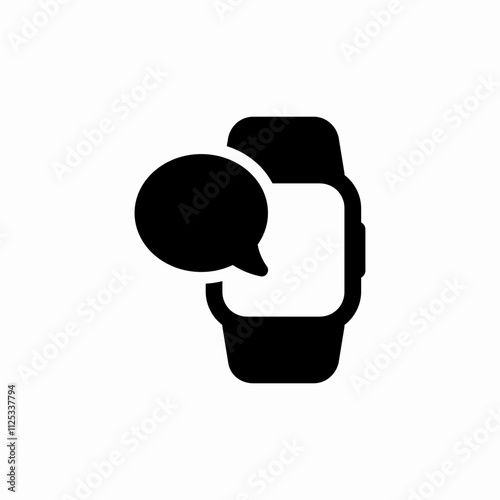 smart watch message speech bubble icon sign vector
