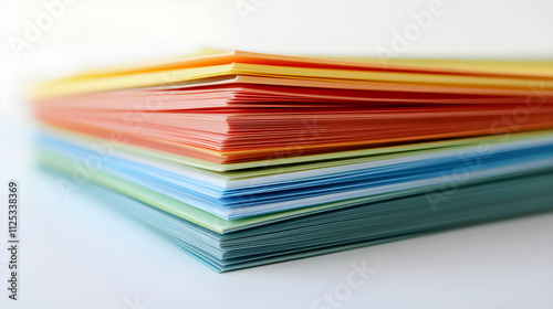 Stack of Colorful Papers, Rainbow Colored Paper Sheets