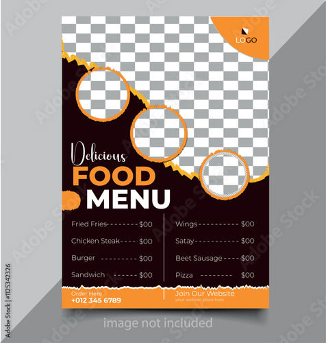 Delicious Food menu restaurant flyer design template