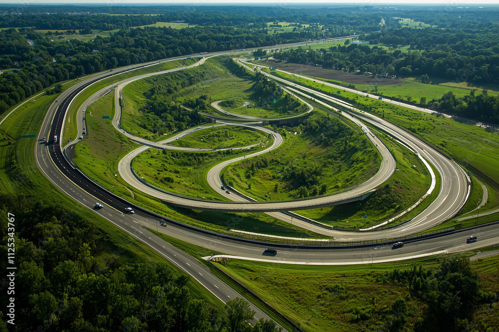 Aerial View of Busy Expressway and Autobahn, Top-Down Perspective of Traffic and Road Infrastructure, Professional Photography
Aerial View of Busy Expressway and Autobahn, Top-Down Perspective of Traffic and Road Infrastructure, Professional Photography